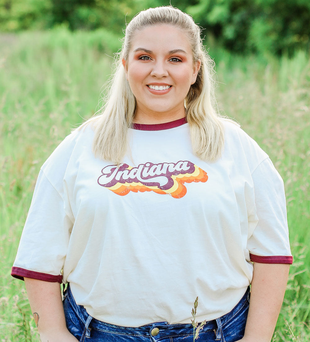 Retro Indiana Ringer Tee: Vintage 70s Style Shirt