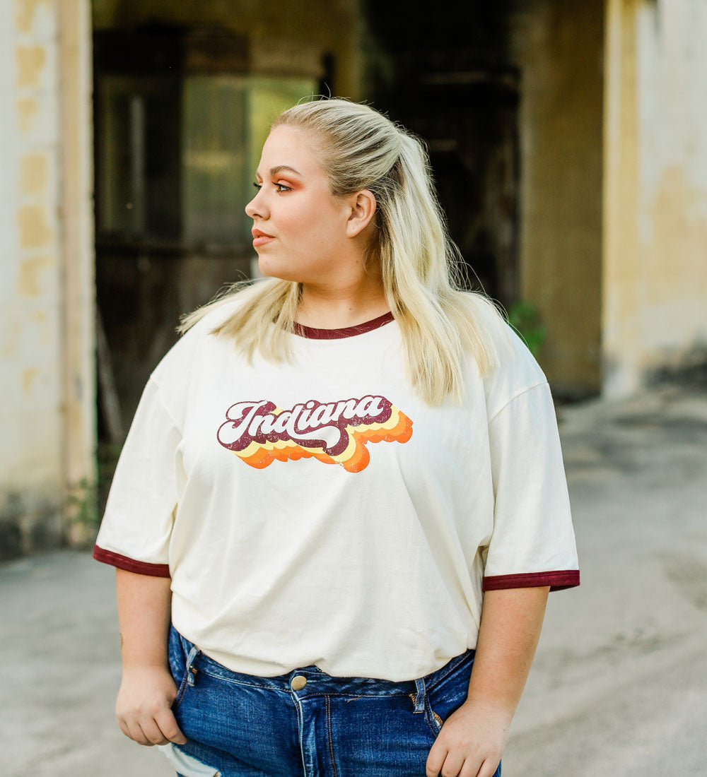 Retro Indiana Ringer Tee: Vintage 70s Style Shirt