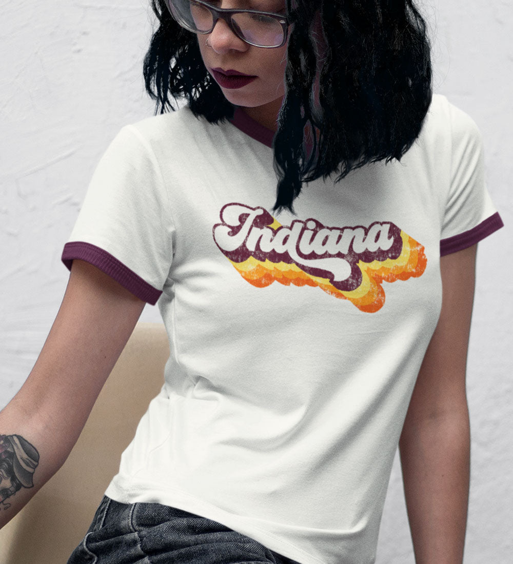 Retro Indiana Ringer Tee: Vintage 70s Style Shirt