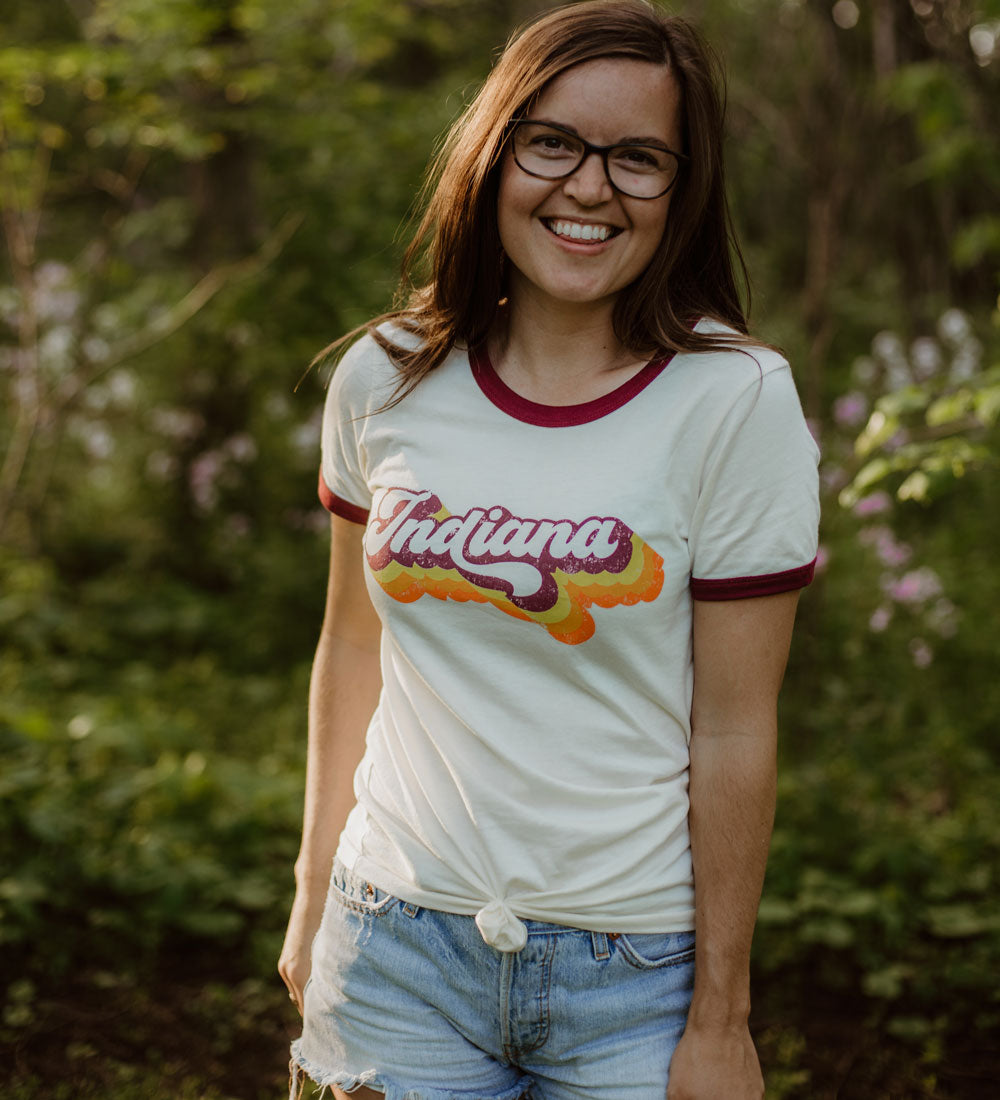 Retro Indiana Ringer Tee: Vintage 70s Style Shirt