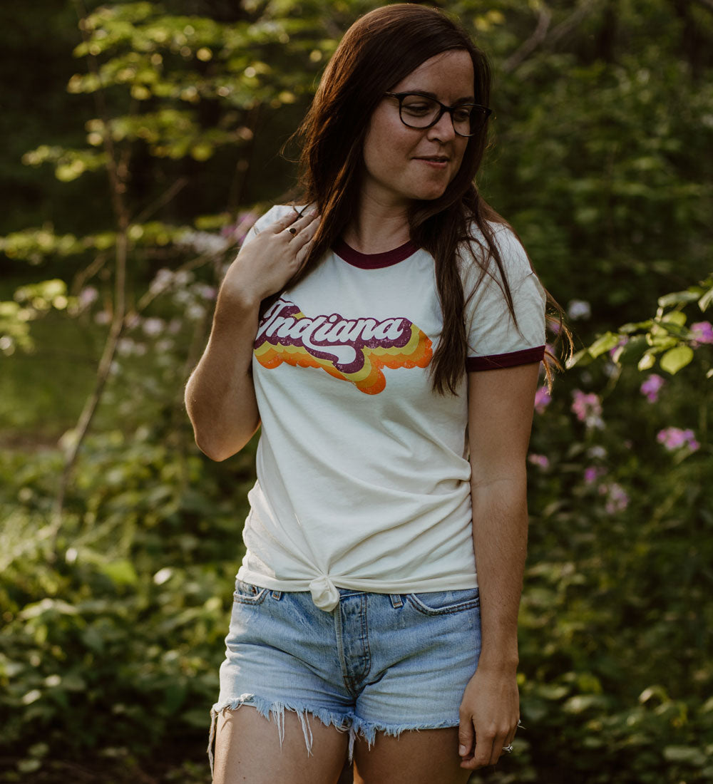 Retro Indiana Ringer Tee: Vintage 70s Style Shirt