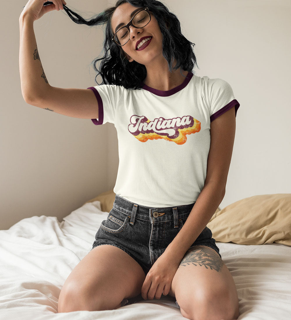 Retro Indiana Ringer Tee: Vintage 70s Style Shirt