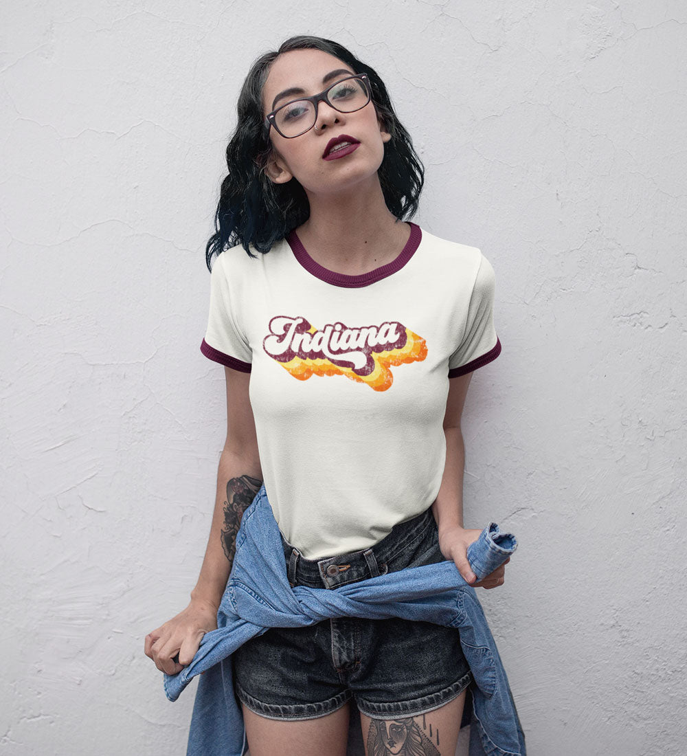 Retro Indiana Ringer Tee: Vintage 70s Style Shirt