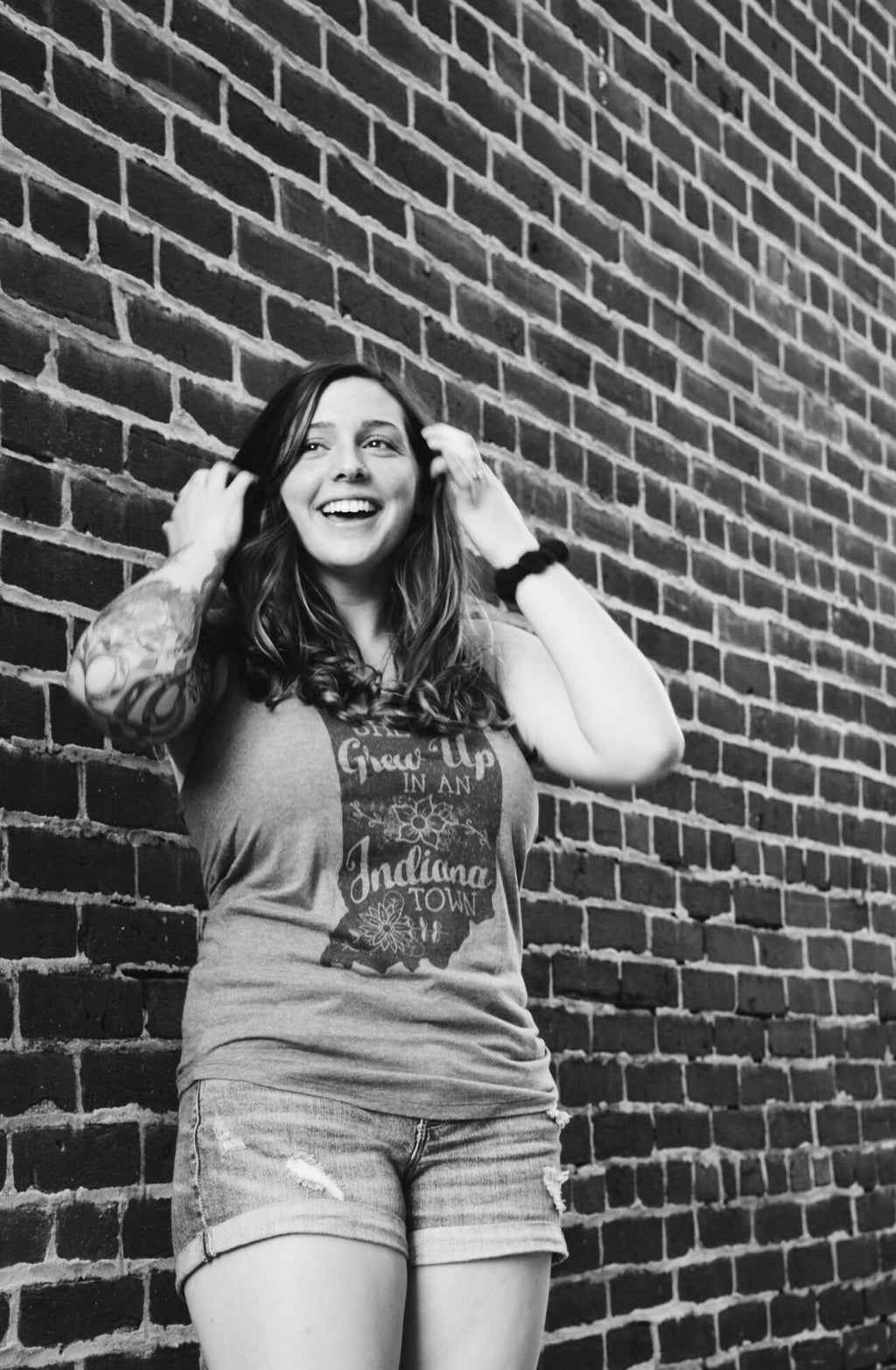 She Grew Up in an Indiana Town Gray Tank Top: Song Lyric State Shirt