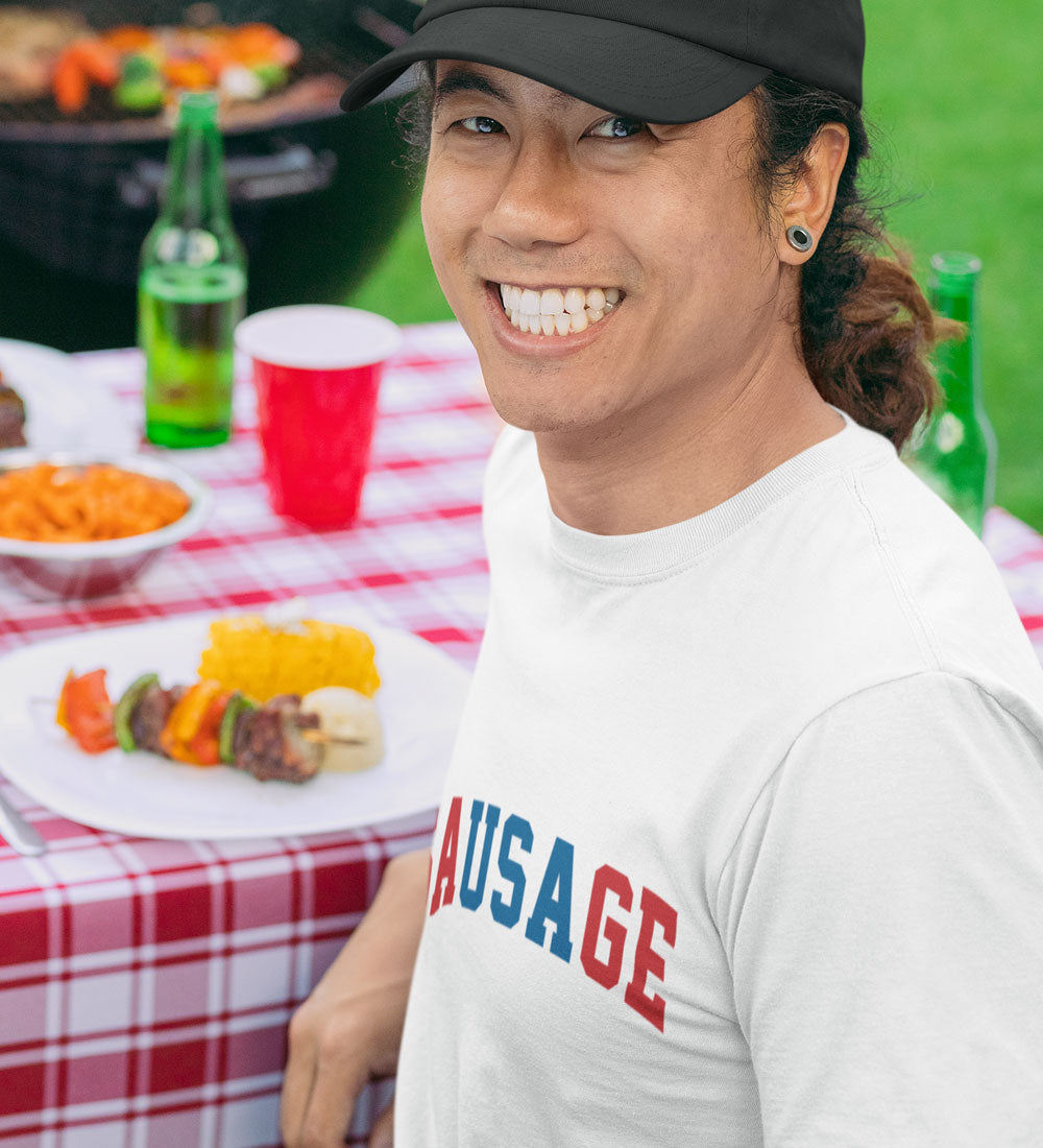 USA Sausage Tee: Funny 4th of July Shirt