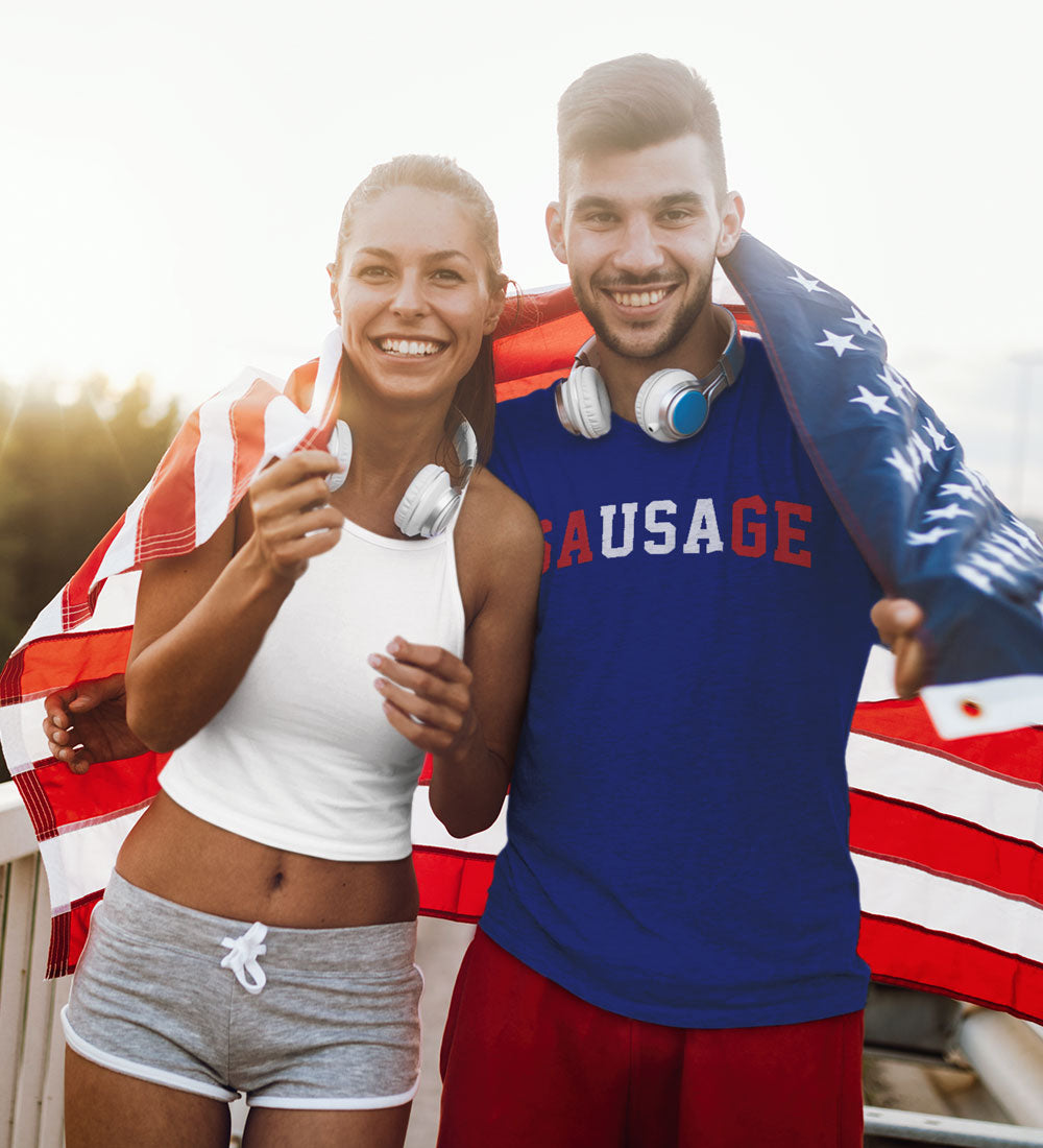 USA Sausage Tee: Funny 4th of July Shirt