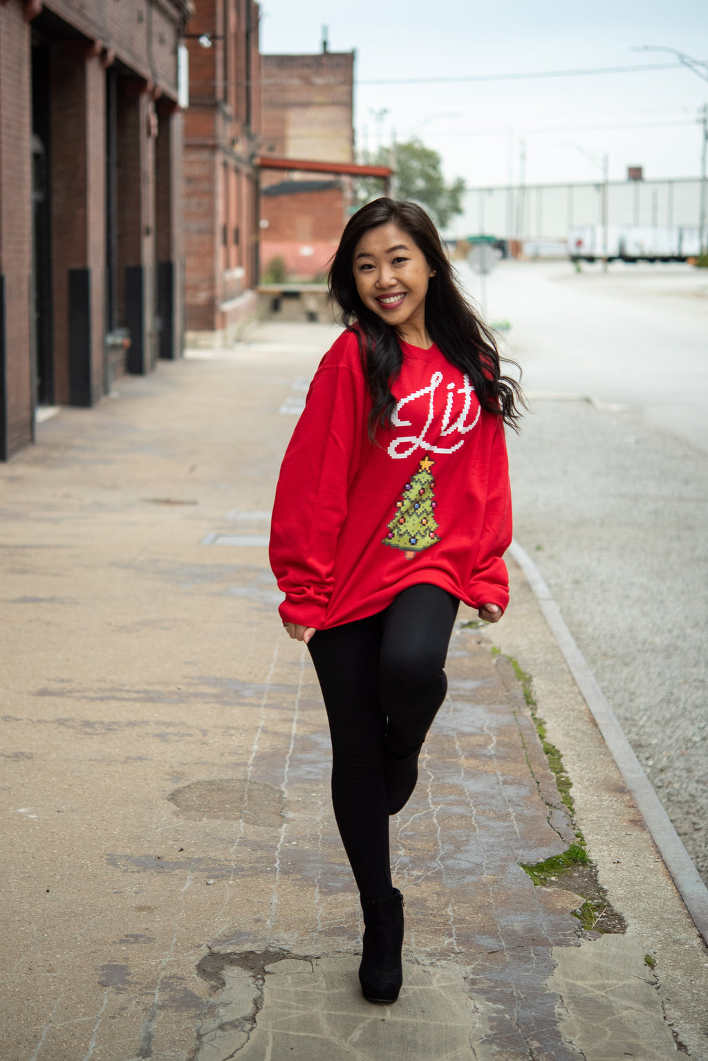 Lit Christmas Tree Sweatshirt: Funny Ugly Pullover