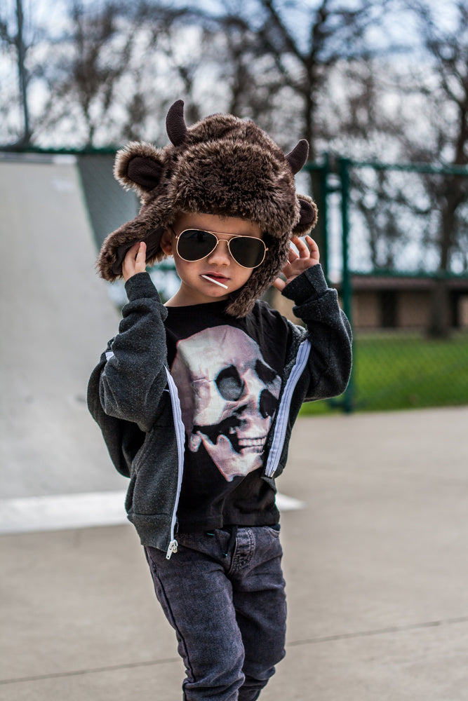 Skull Graphic Kids Tee: Punk Skeleton Shirt