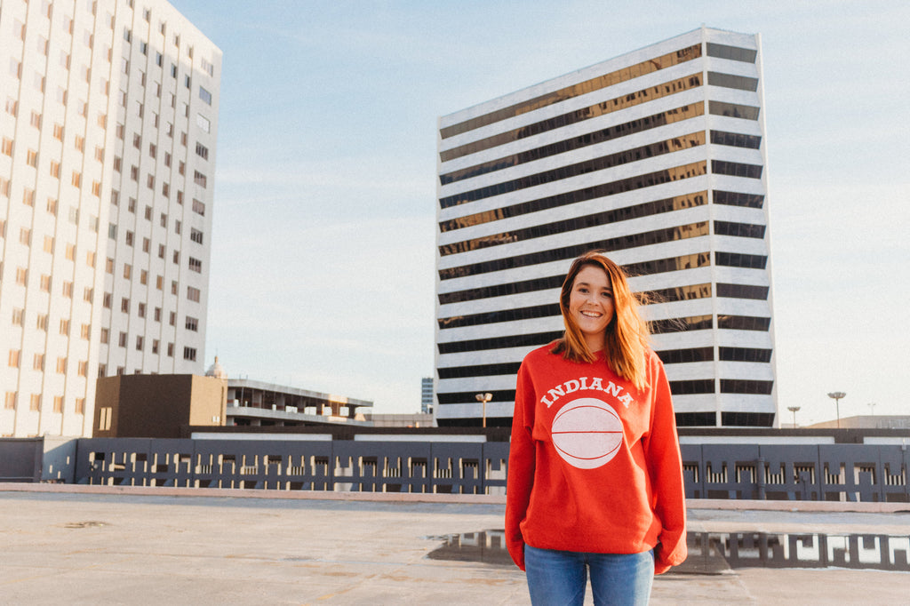 Indiana Basketball Sweatshirt: Red Hoosier Crewneck