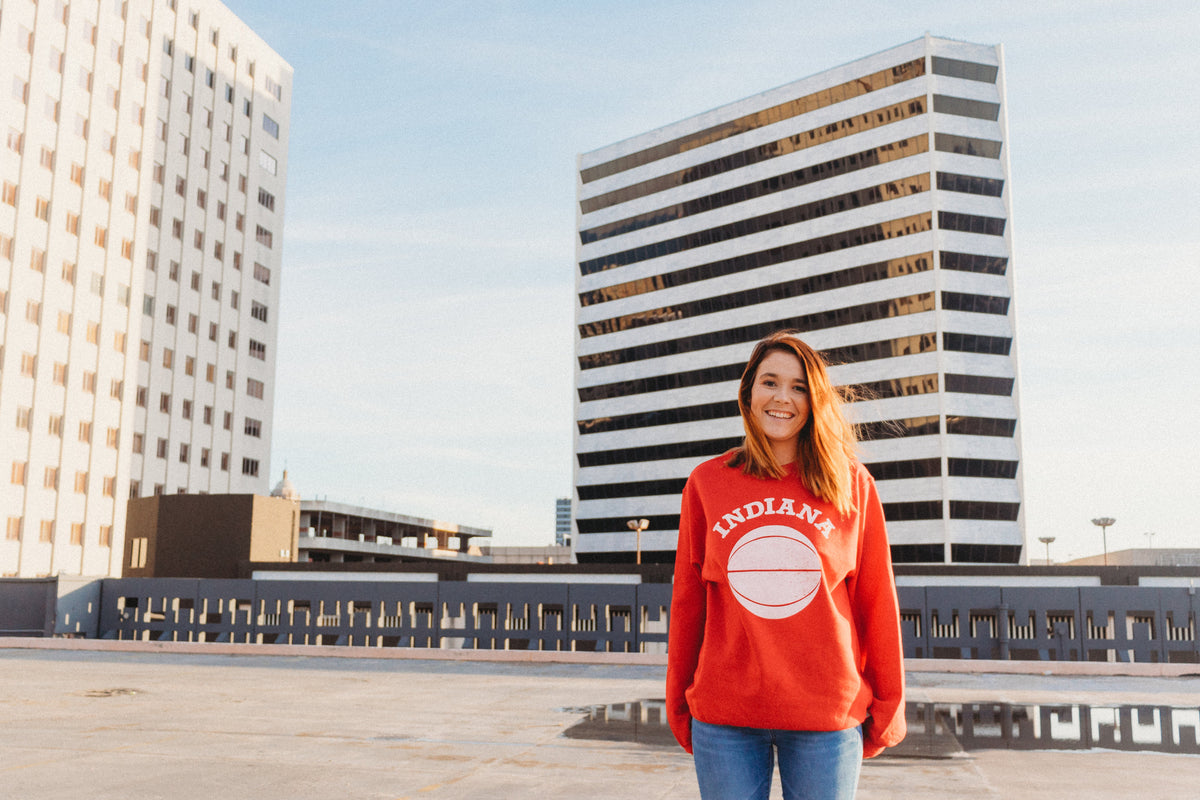 Indiana Basketball Sweatshirt: Red Hoosier Crewneck