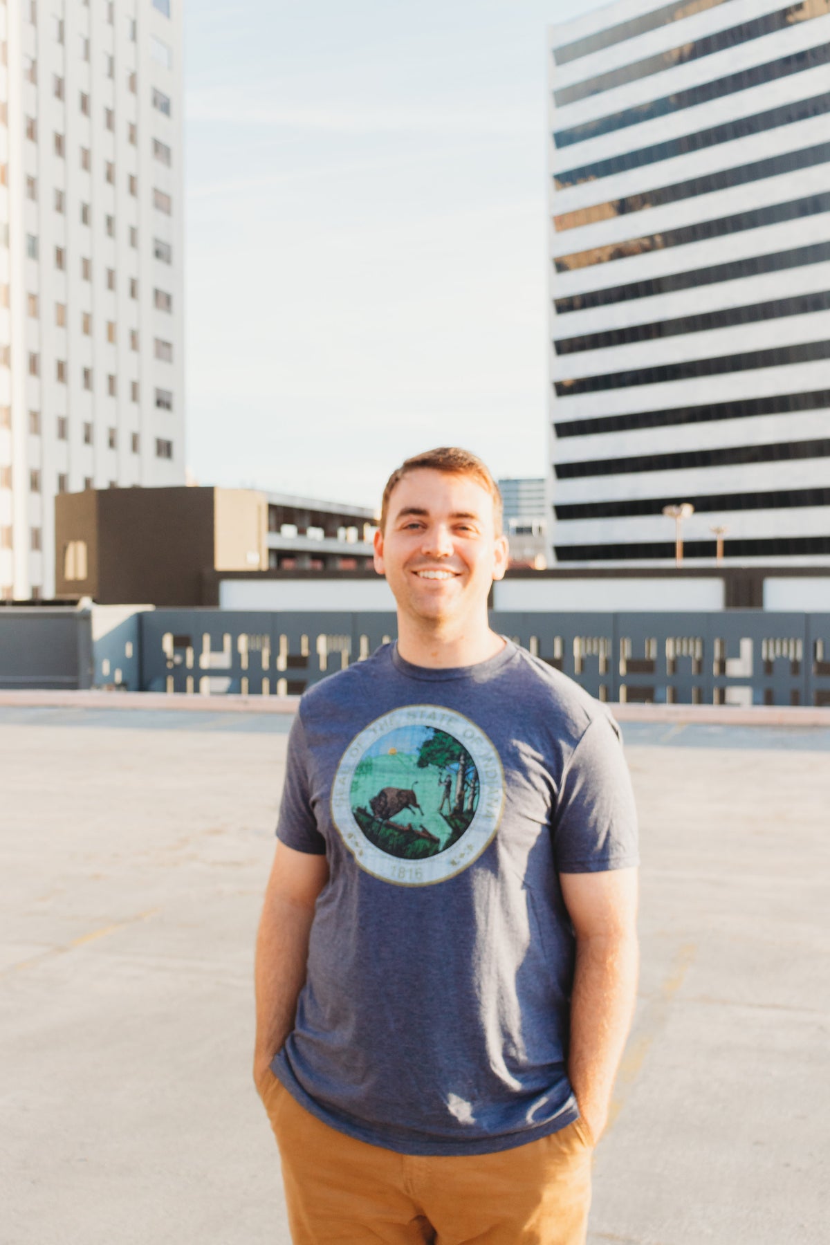 Indiana State Seal Tee: Vintage Navy Hoosier Shirt