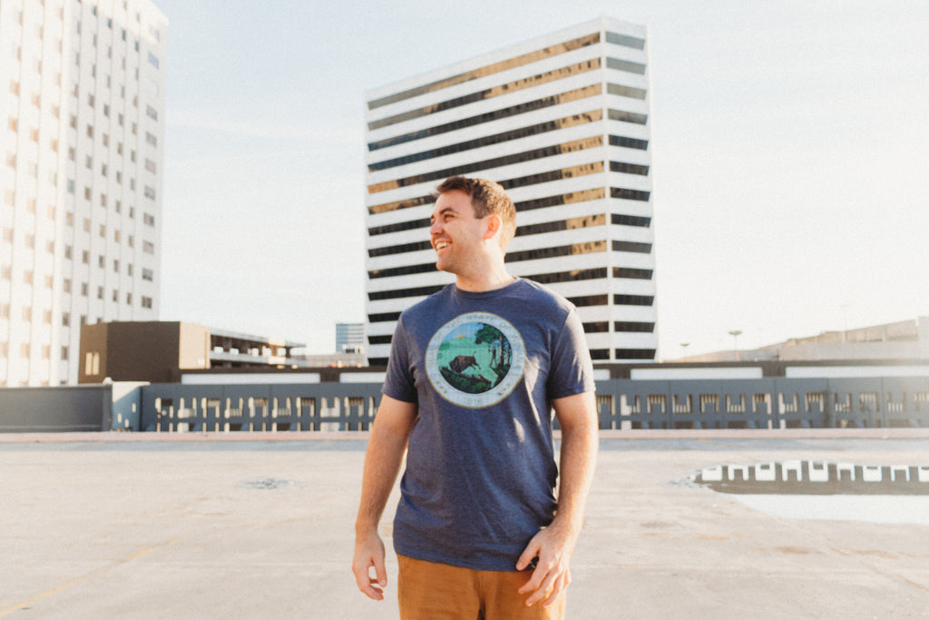 Indiana State Seal Tee: Vintage Navy Hoosier Shirt