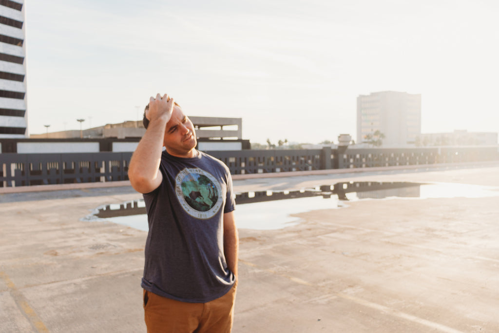 Indiana State Seal Tee: Vintage Navy Hoosier Shirt