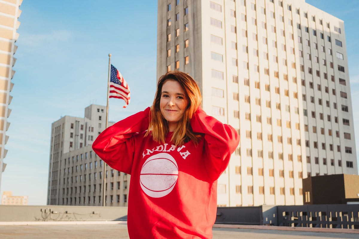 Indiana Basketball Sweatshirt: Red Hoosier Crewneck