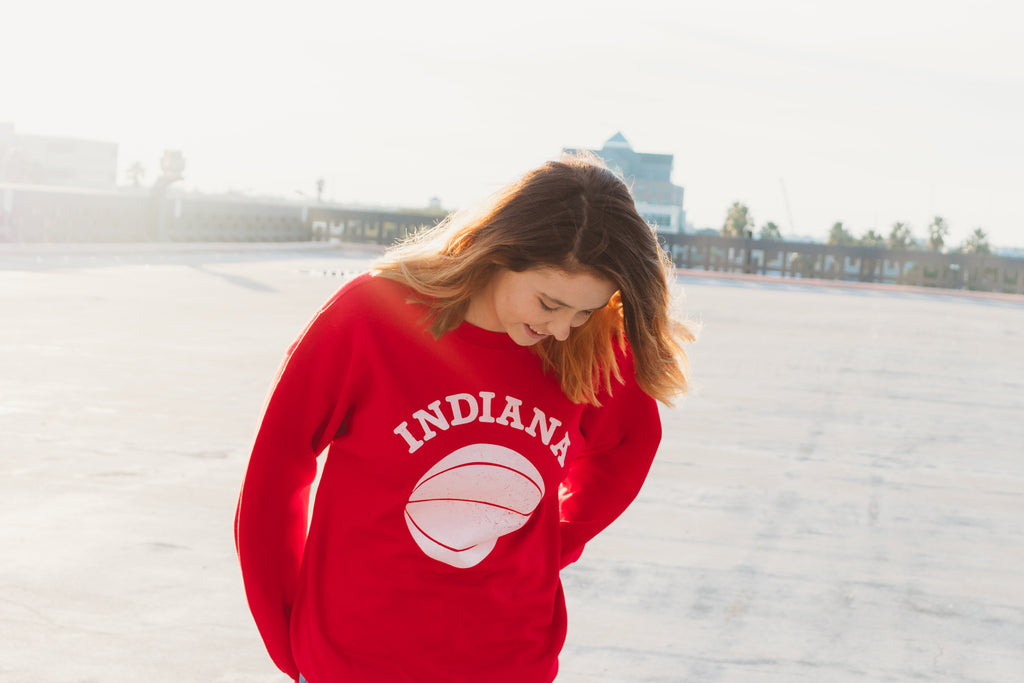 Indiana Basketball Sweatshirt: Red Hoosier Crewneck
