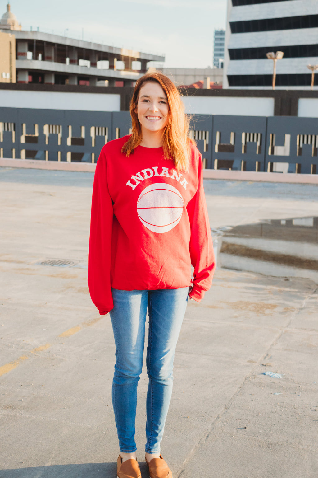 Indiana Basketball Sweatshirt: Red Hoosier Crewneck