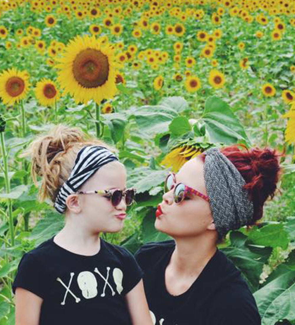 XOXO Skull Crossbones Girls Tee: Punk Kids Shirt