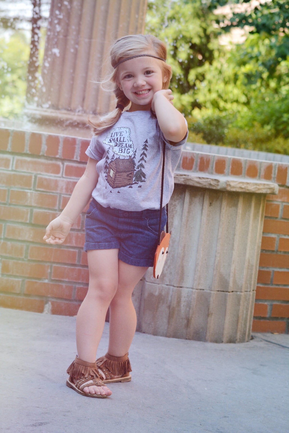 Live Small Dream Big Kids Tee: Cabin Graphic Shirt