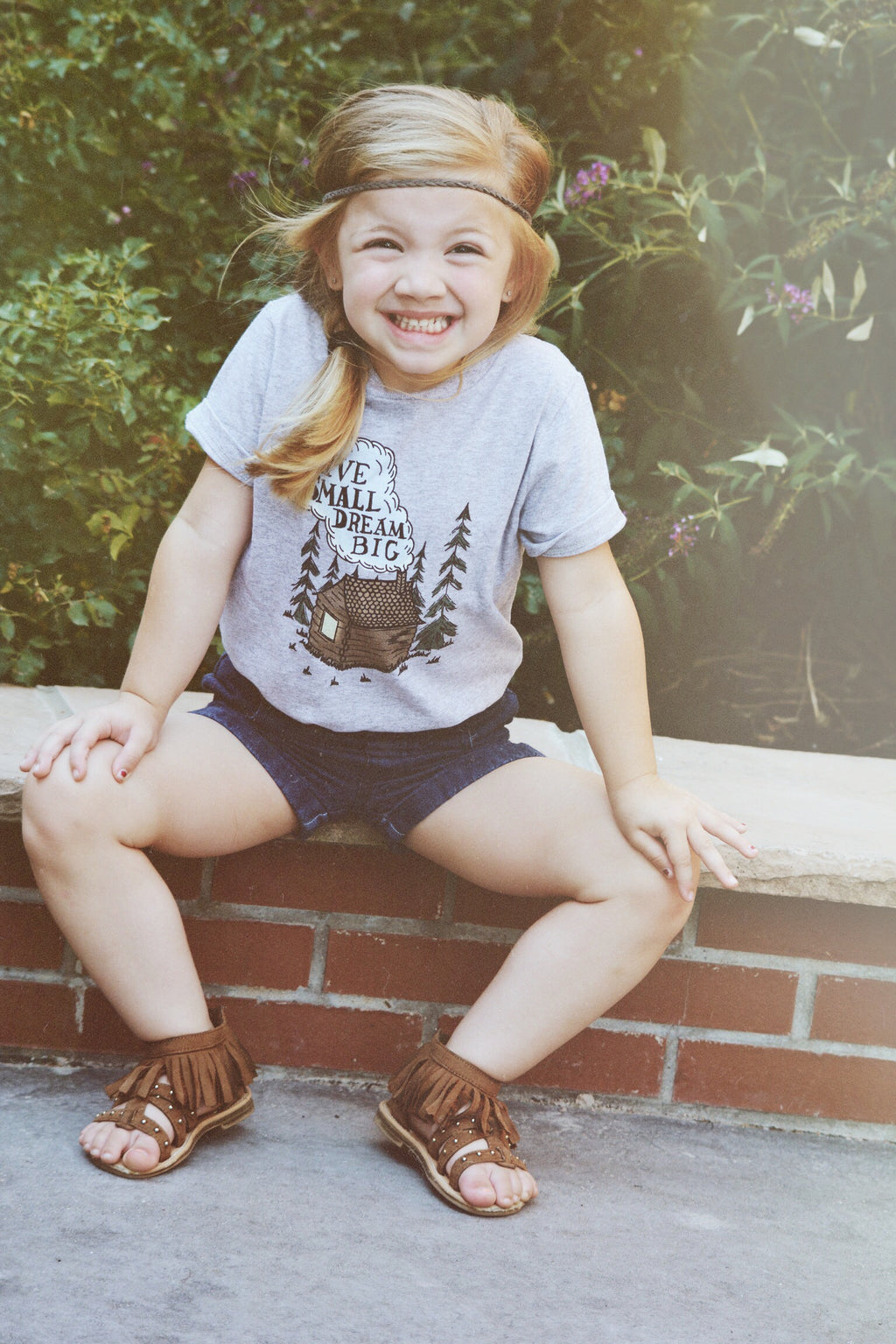 Live Small Dream Big Kids Tee: Cabin Graphic Shirt