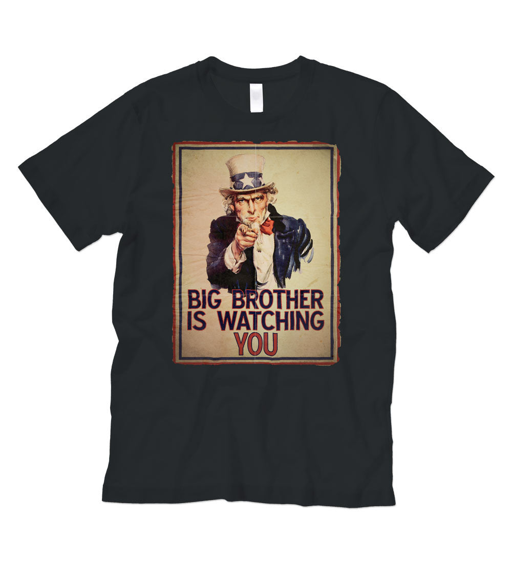 Big Brother Black Tee, Orwell 1984 Graphic T-Shirt