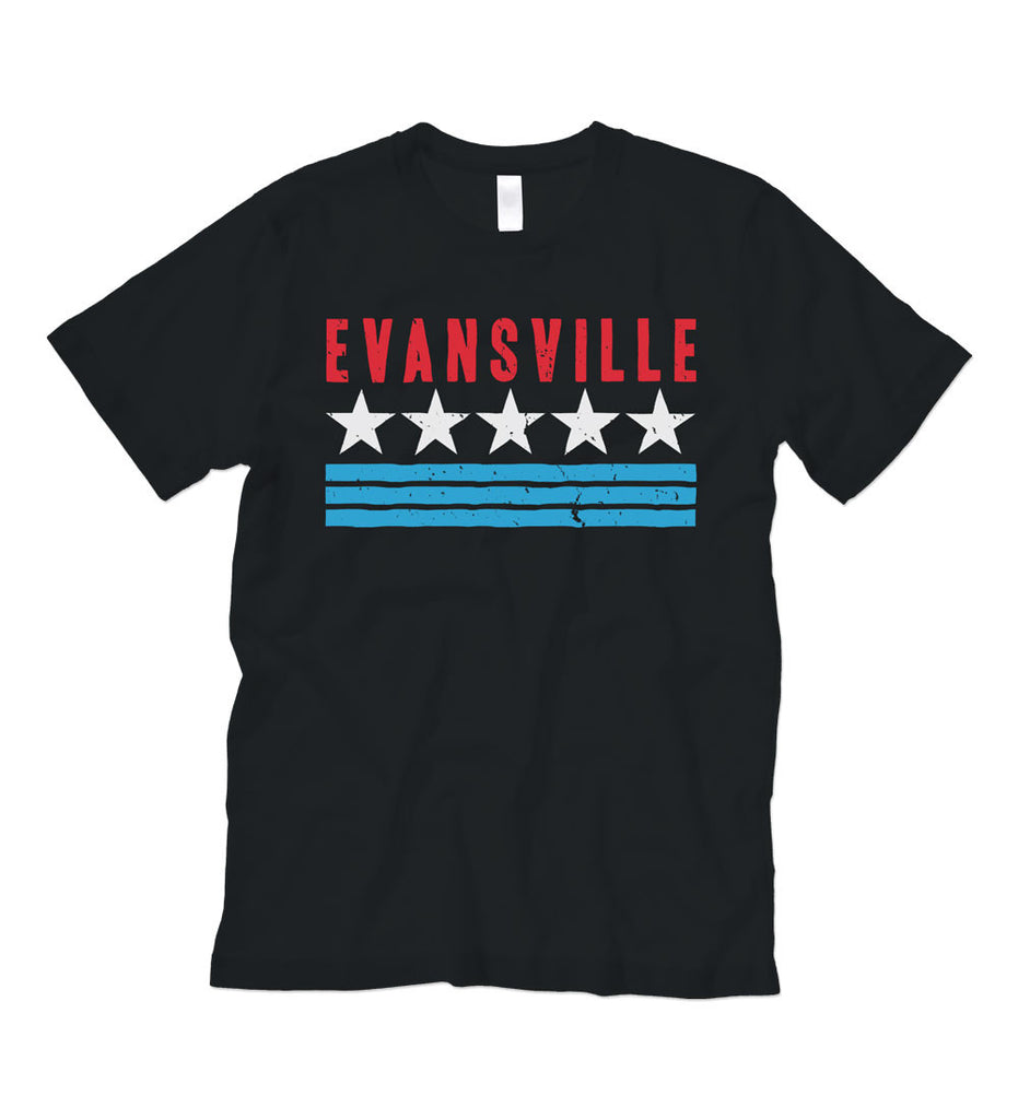 "Evansville" Black Tee