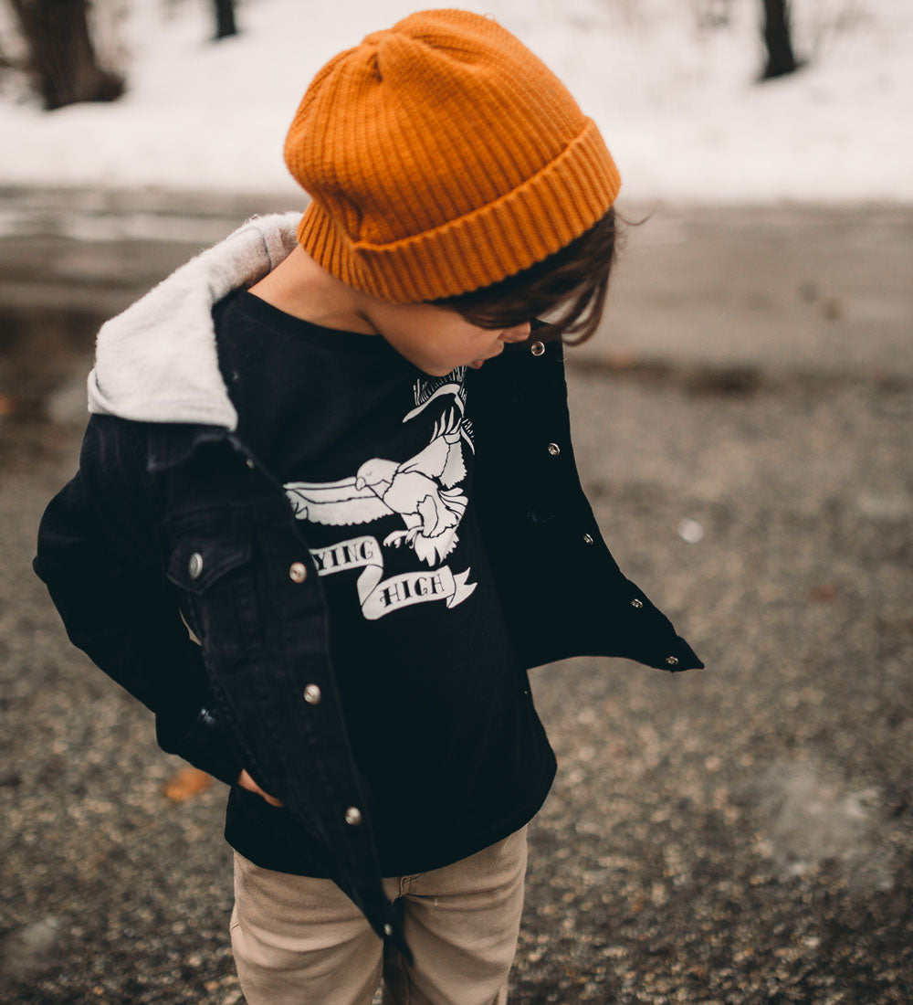 "Flying High" Black Kids Tee