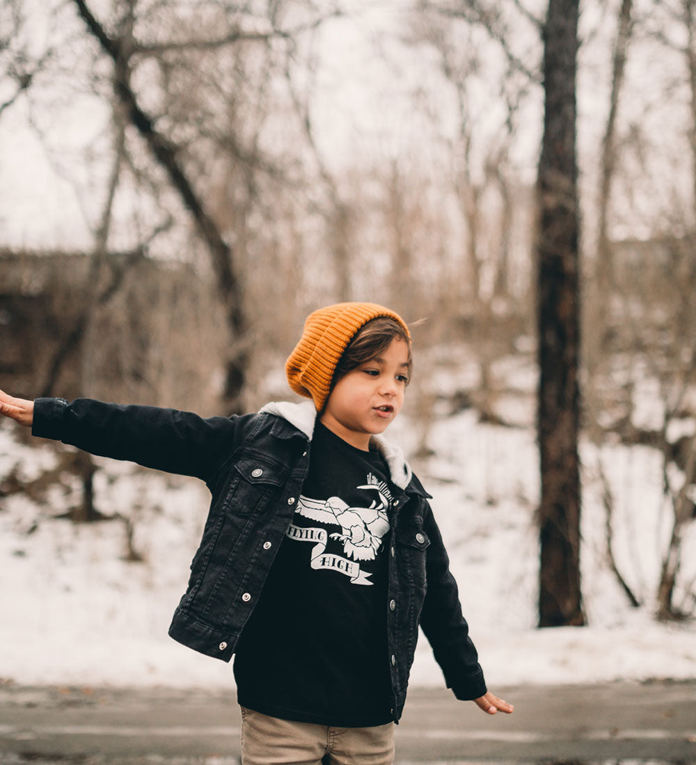 "Flying High" Black Kids Tee