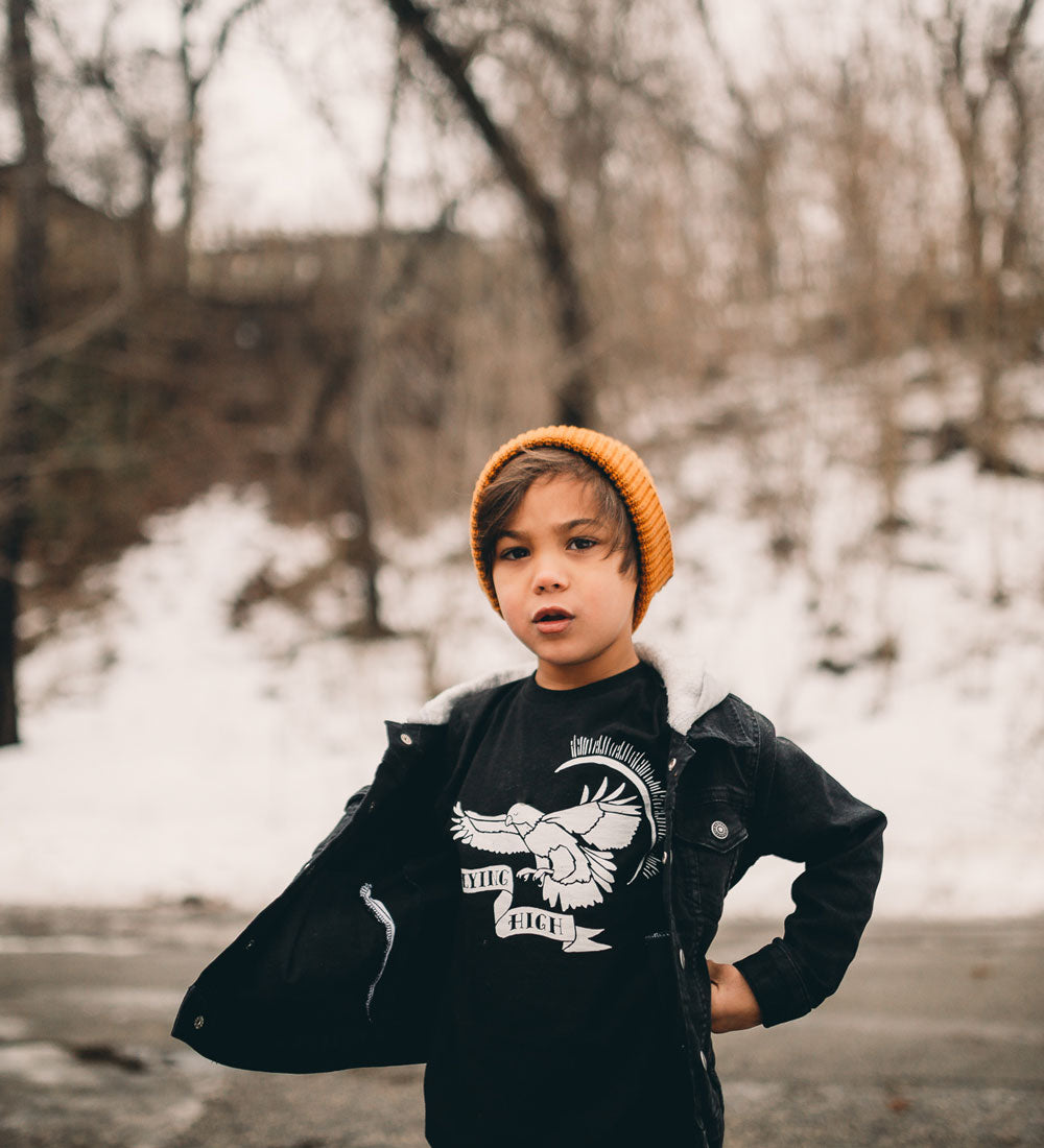 "Flying High" Black Kids Tee