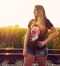 Indiana Peonies V-Neck Tee: Floral State Shirt