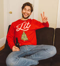 Lit Christmas Tree Sweatshirt: Funny Ugly Pullover