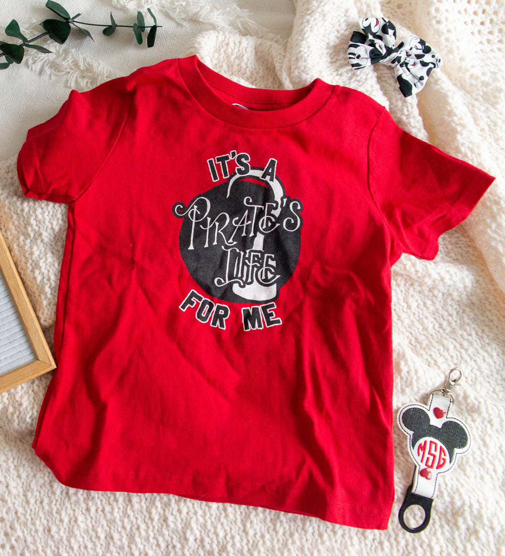 "Pirate's Life" Red Kids Tee