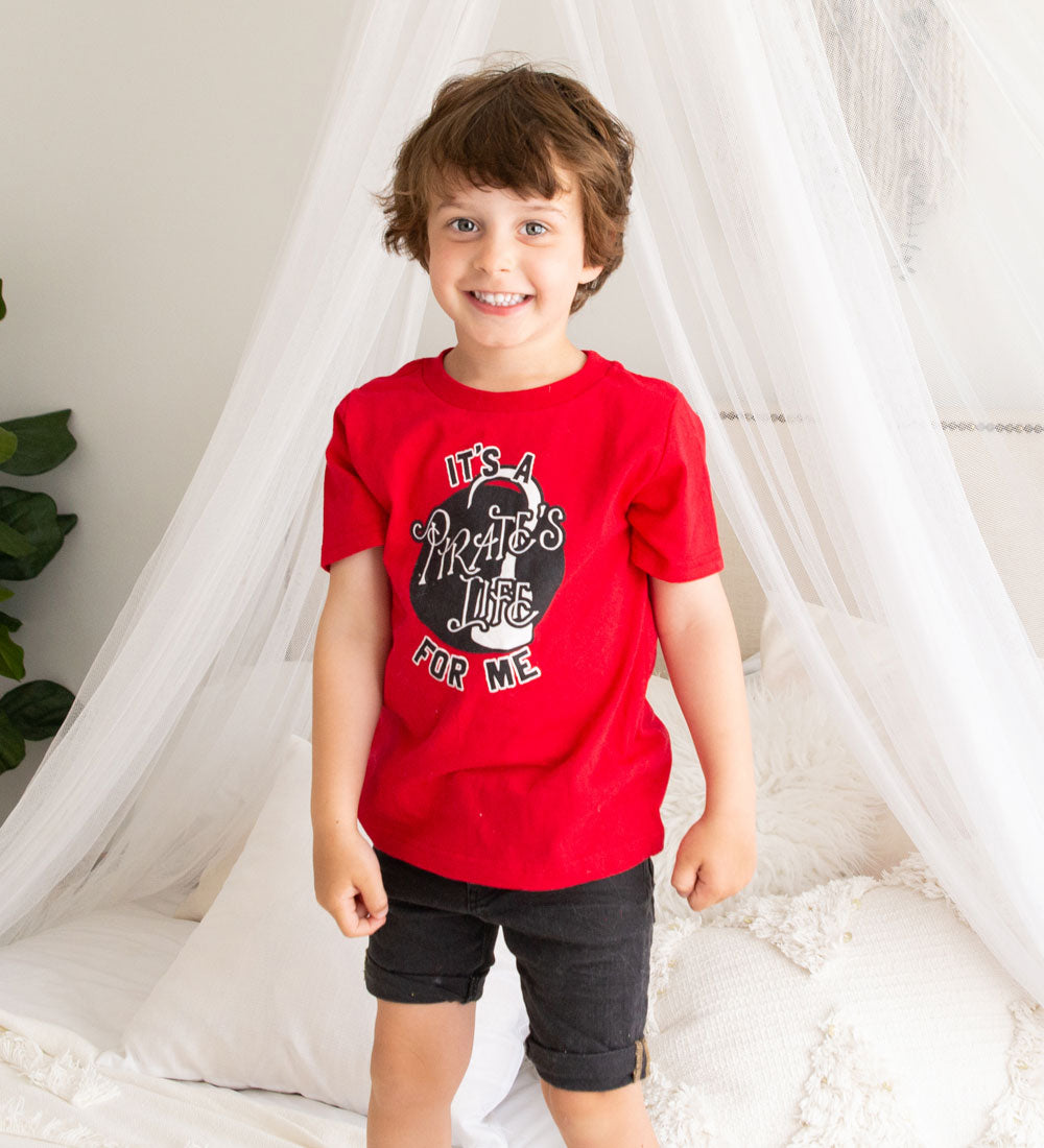 "Pirate's Life" Red Kids Tee