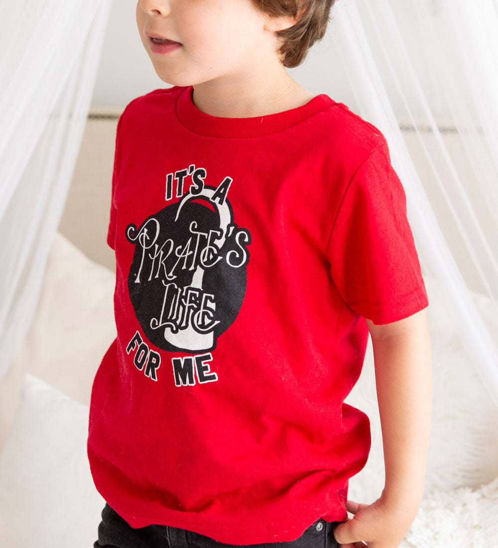 "Pirate's Life" Red Kids Tee