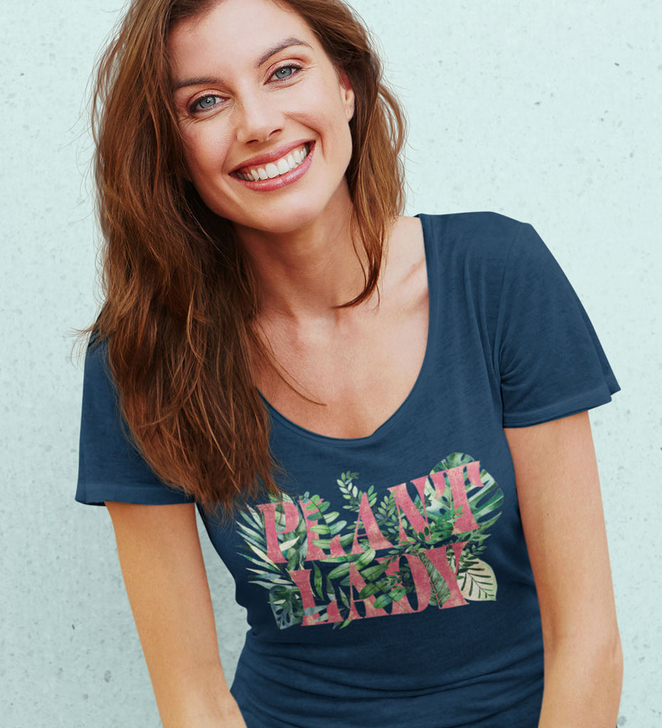 "Plant Lady" Blue Womens Scoop Neck Tee