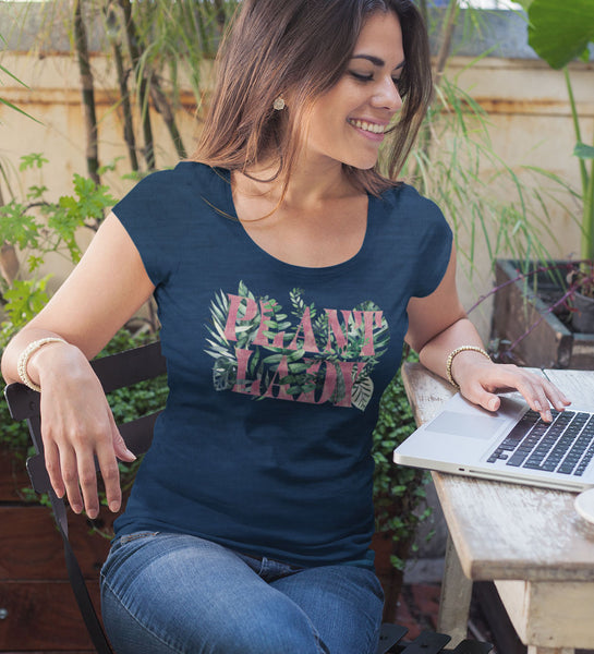 "Plant Lady" Blue Womens Scoop Neck Tee
