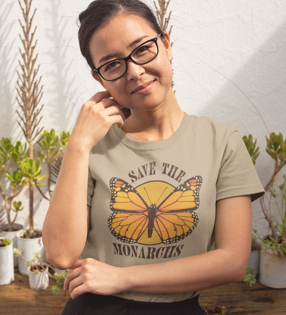 "Save the Monarchs" Retro Cream Tee