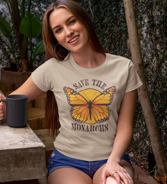 "Save the Monarchs" Retro Cream Tee