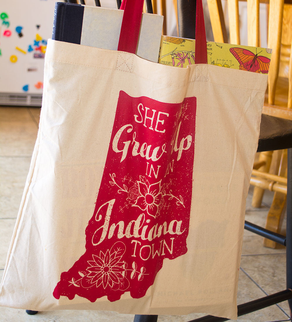 She Grew Up In An Indiana Town Tote Bag