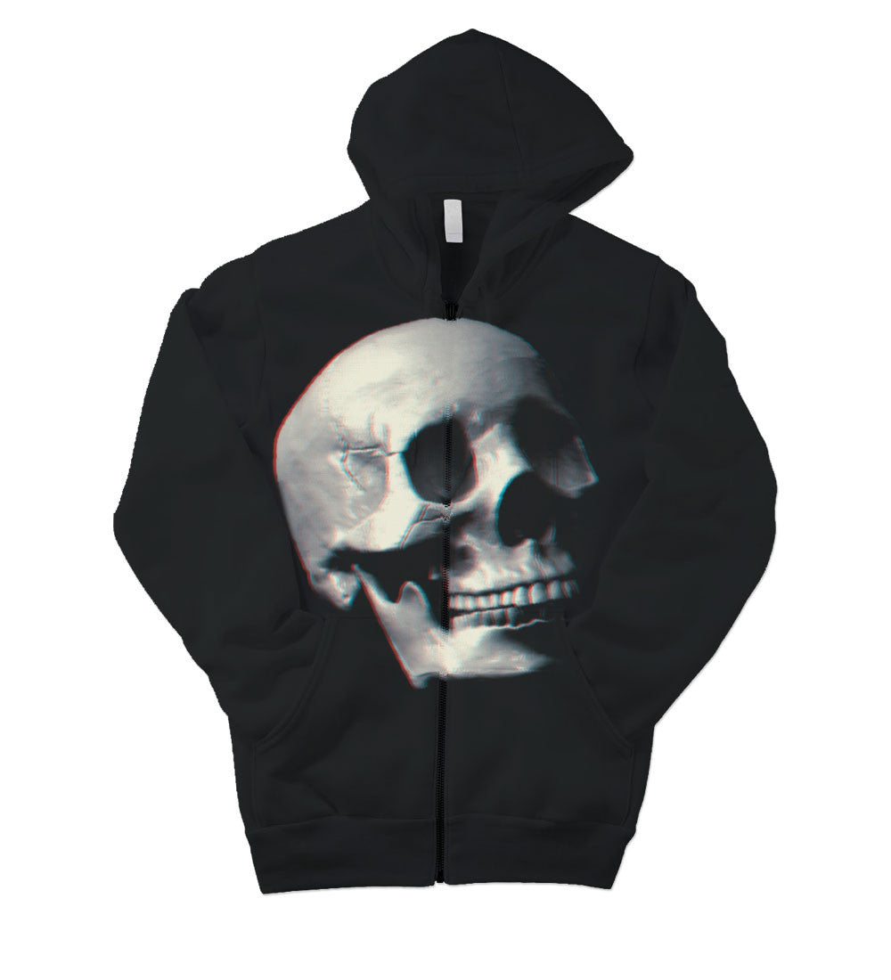 Skull Hoodie: Full Zip Punk Graphic Sweatshirt