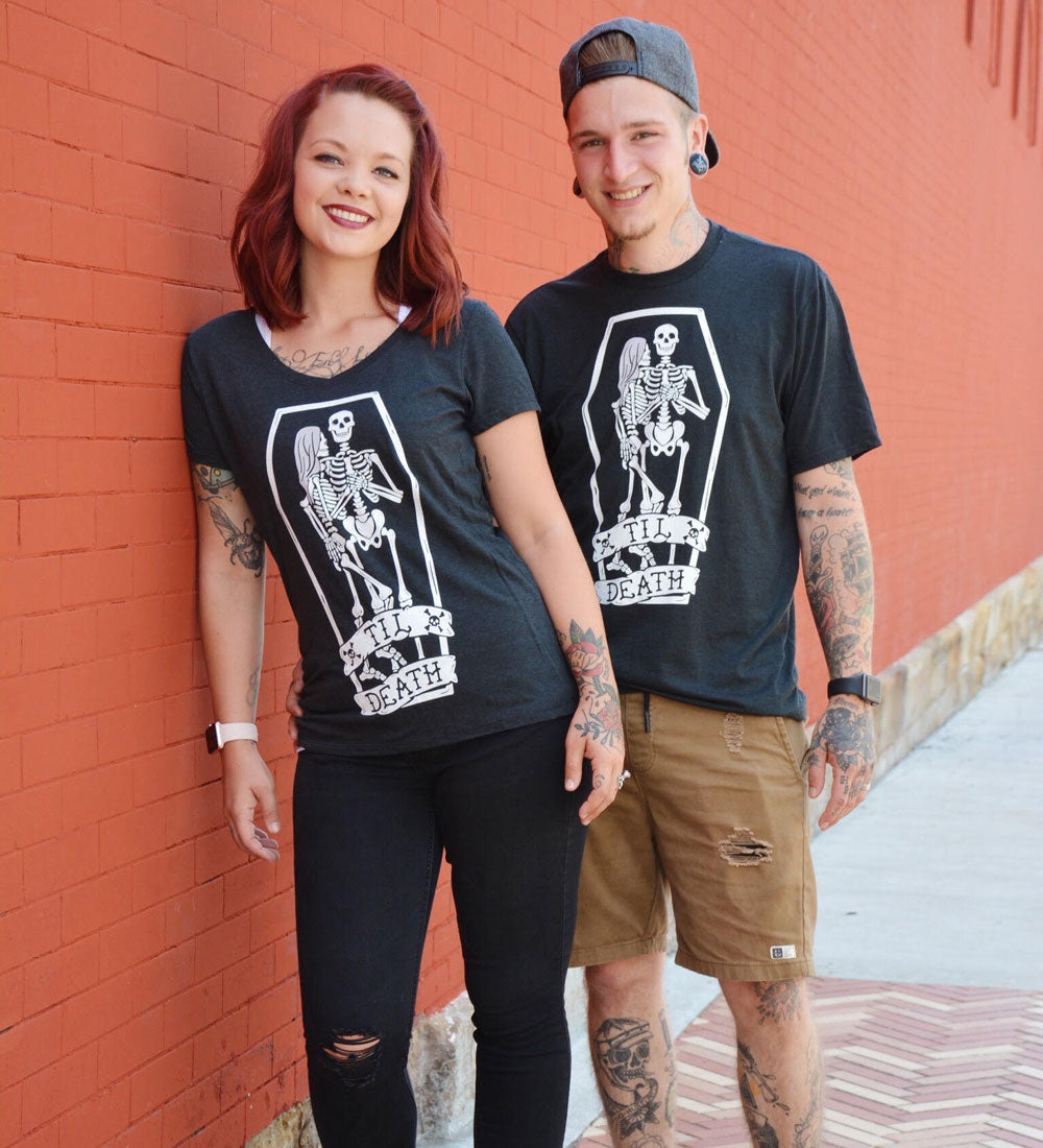 "Til Death" Womens V-Neck Black Tee