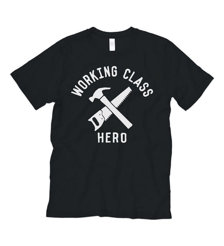 "Working Class Hero - Construction" Black Tee