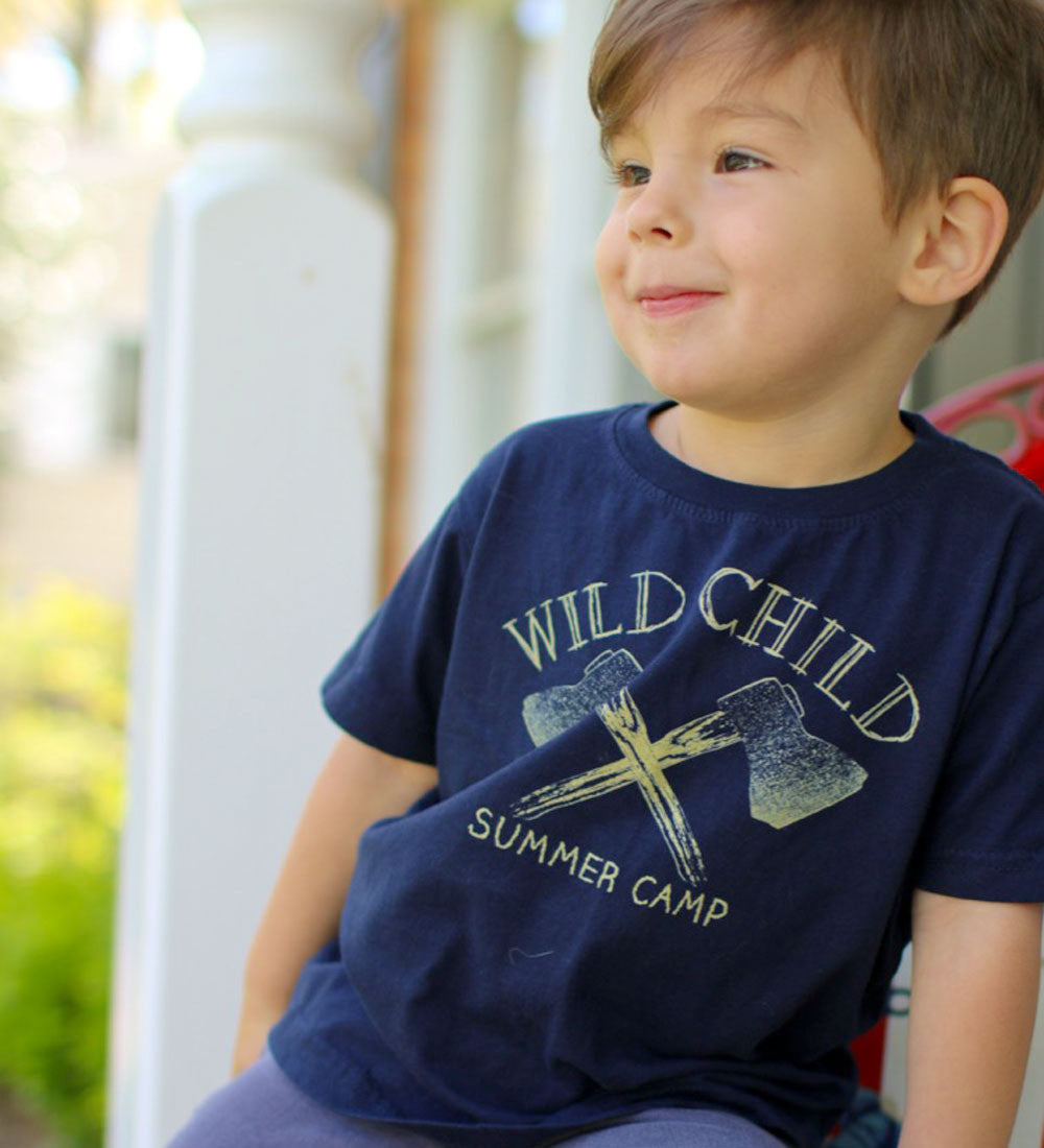 "Wild Child" Navy Kids Tee